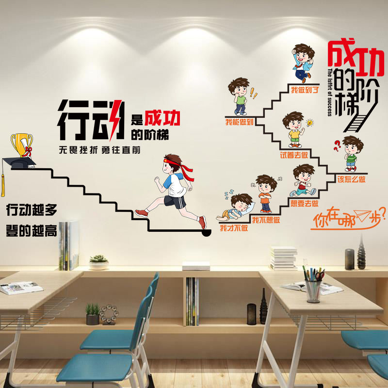 励志墙贴纸自粘数学公式告诉你贴画小学教室装饰班级文化墙面布置