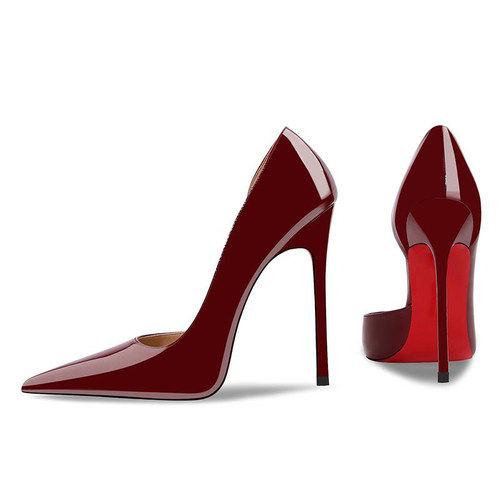 细跟侧空尖头浅口高跟鞋2025新款