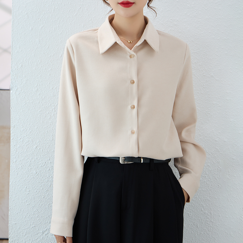 宽松复古磨毛衬衫免烫抗皱