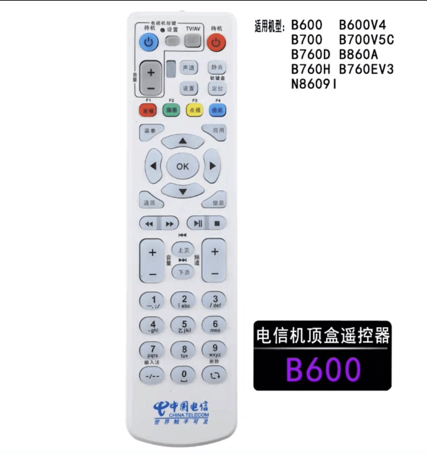 电信ZTE中兴ZXV10 B600 B700 IPTV B760网络机顶盒通用遥控器原装