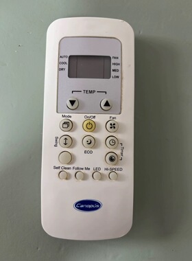 適用Canopus冷氣機開利空調遙控器 RG56/BGEF-CA 英文版 TW-10SX
