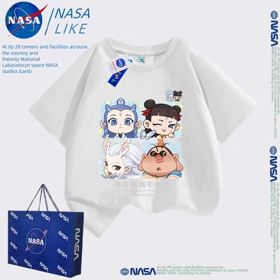 NASALIKE哪吒t恤儿童短袖纯棉2025新款夏季敖丙哪咤衣服女童夏装