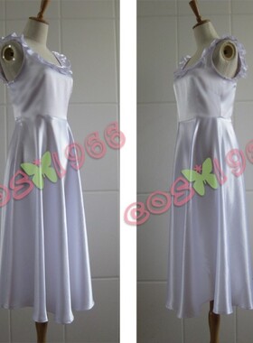 定制  动漫服装 绝园的暴风雨  不破爱花 白色洋装 cos 服