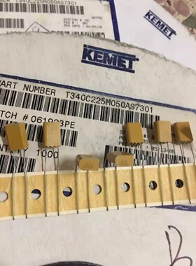 50V2.2UF/50V 225 KEMET基美T340系 胶木壳直插钽电容器