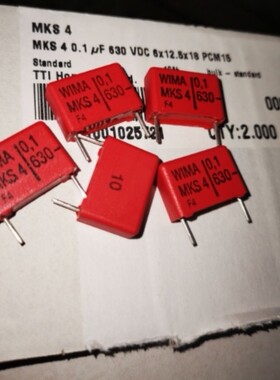 50只=80元威马WIMA MKS4 0.1uF/630V100nf u1 104薄膜电容器P15MM