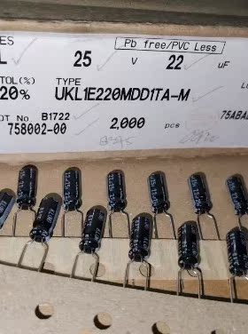 100只=17元 25V22UF/25V NICHICON 尼吉康KL低漏电电解电容器5*11