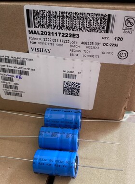 MAL202117222E3 2200UF40V威世vishay 轴向电解电容器KO021