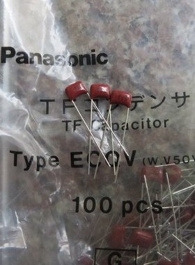 1000只=140元ECQV 1H104J,50V 0.1UF,PANASONIC松下CBB薄膜电容器