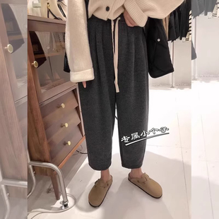 150九分小个子糯米萝卜哈伦裤女秋冬新款八分显高加绒休闲阔腿裤8
