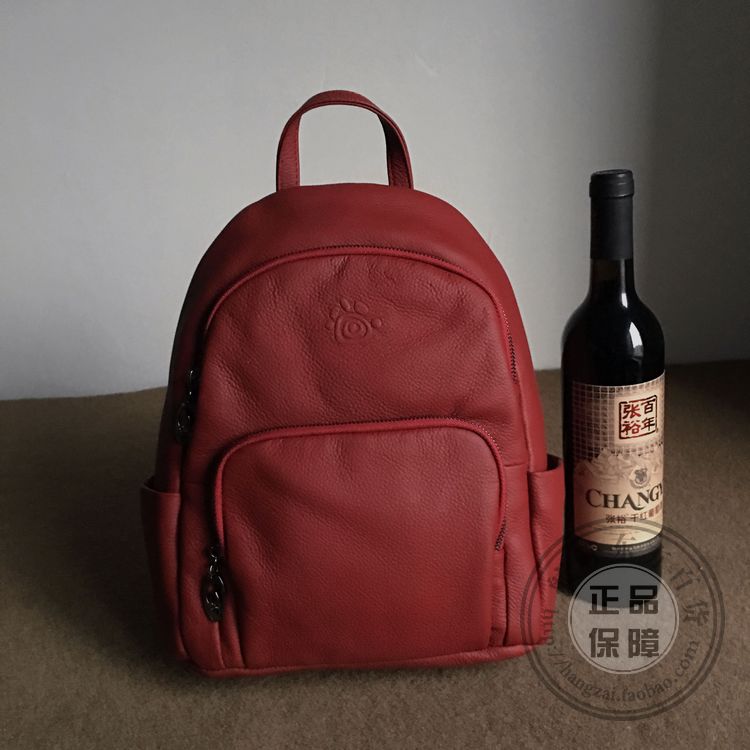 新款学院风2025沙灰8035真皮女包头层软牛皮韩版软牛皮双肩包
