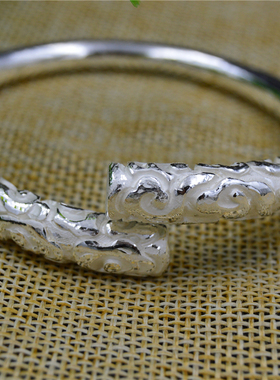 金箍棒实心开口男女款纯银手镯