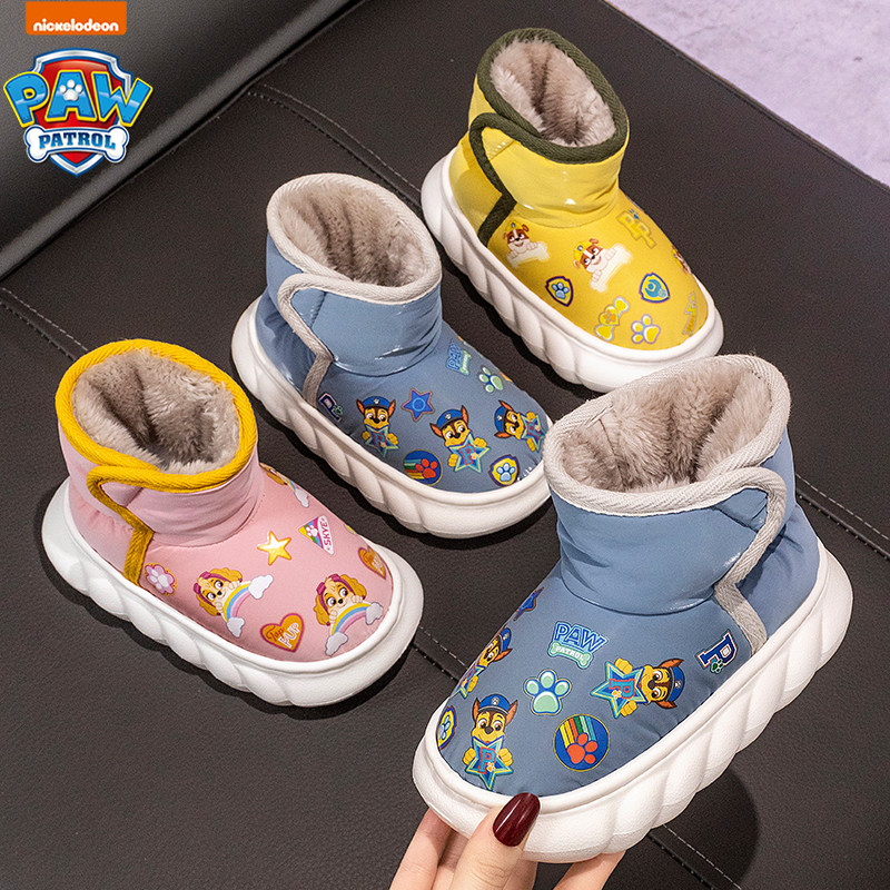 汪汪队儿童包跟鞋女童加厚保暖防滑冬季新款女孩短鞋加绒居家棉鞋