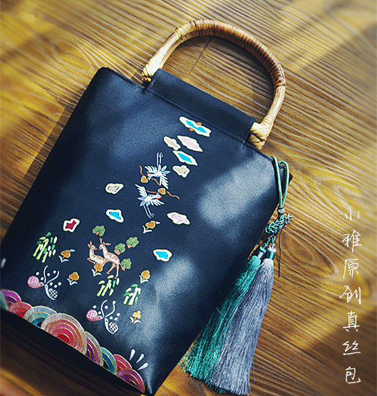 日式和风童趣纯手工缎面桑蚕丝