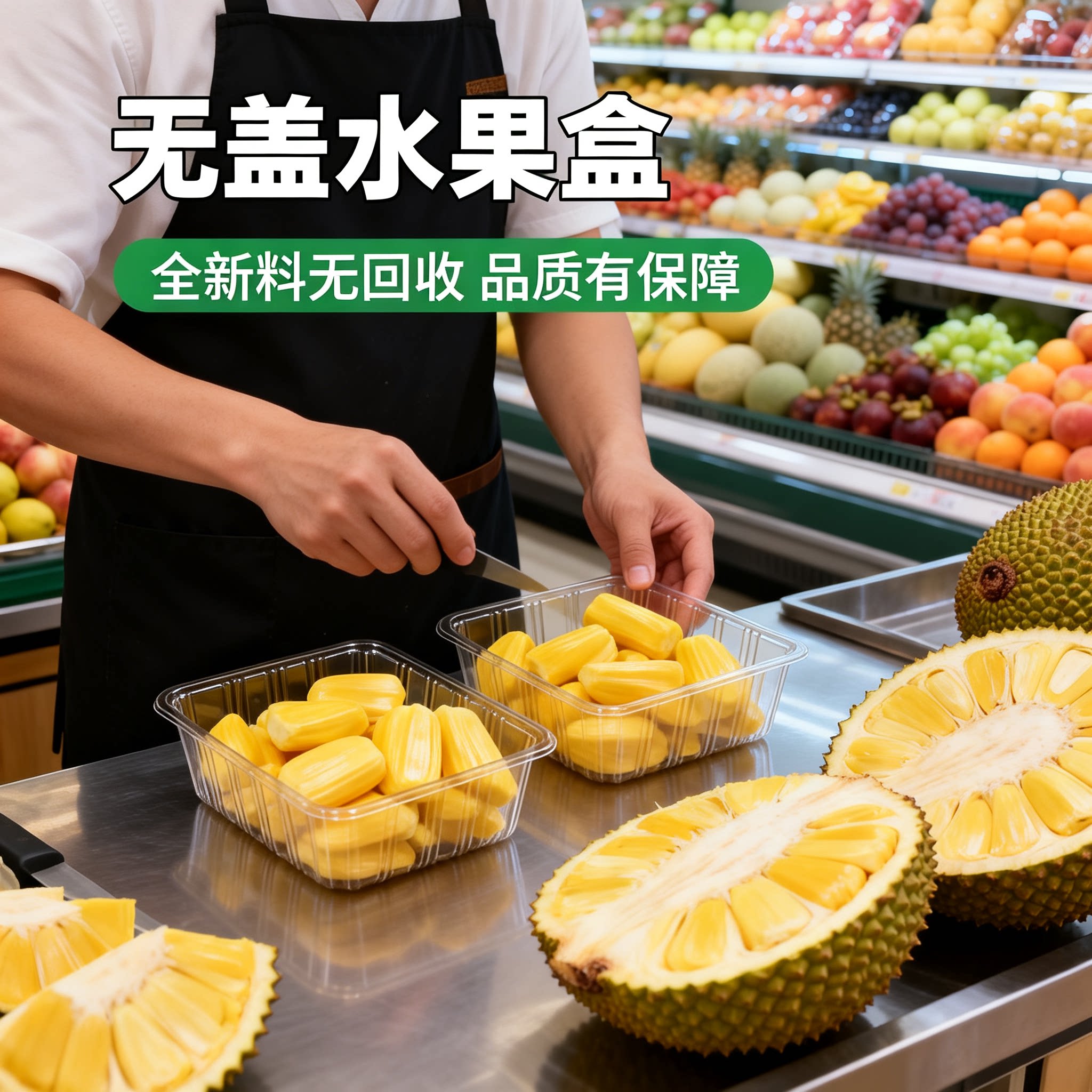 水果店摆摊杨梅荔枝无盖打包盒透明加厚防压高透不易变形陈列美观