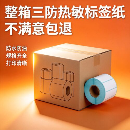 三防热敏标签纸100x100100x150热敏标签纸定制LOGO竖版单双排大卷