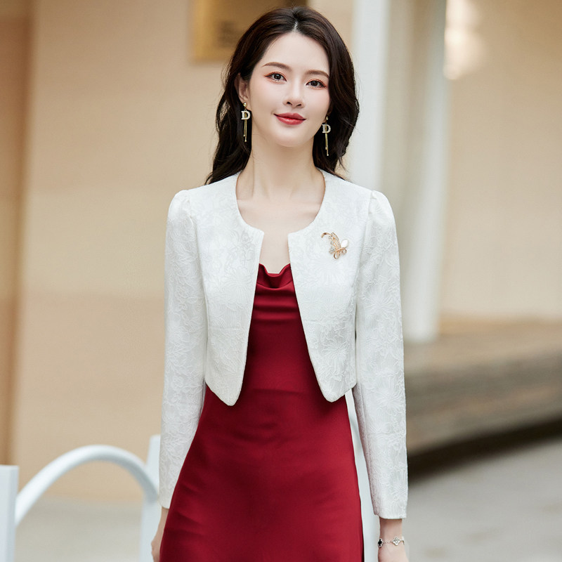小香风短外套女2026春秋新款披肩百搭长袖坎肩旗袍裙子外搭开衫潮