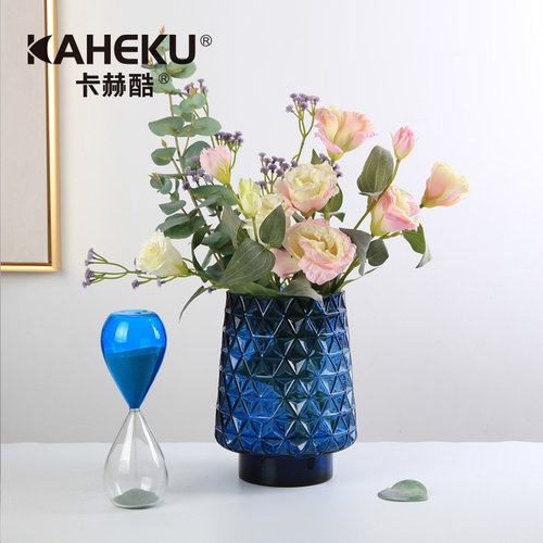 中古盔甲纹手工玻璃花瓶设计款
