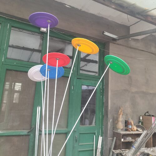 杂技转碟儿道具转花碟儿七彩碟子道具