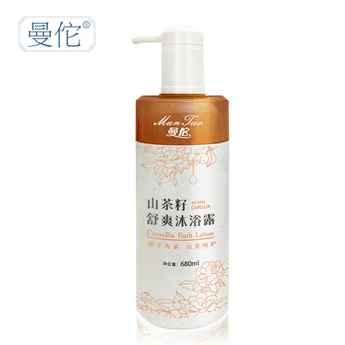 新包装洗发水沐浴露曼佗茶籽680ML单瓶装