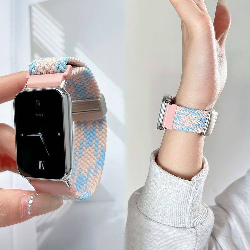 适用于小米手环10pro表带回环编织miband9Pro吸磁扣弹力替换表带