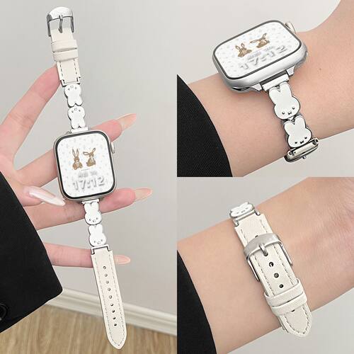 可爱米菲兔适用小米手环9Pro表带金属皮带miband8Pro腕带红米6/54