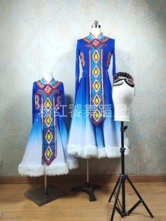 25艺考鄂温克的拉玛湖头饰舞台演出服民族舞蹈服装定制蒙族艺考级
