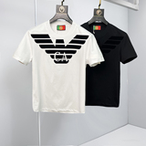 2026新款夏季男士丝光棉（毛衣领）植绒T恤A315-XB927P75白，男装T恤，电商A315