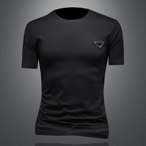 2026新款 夏季 男士丝光棉T恤长期供货 A315-XB01 P55 黑 3D图，男装T恤，电商A315