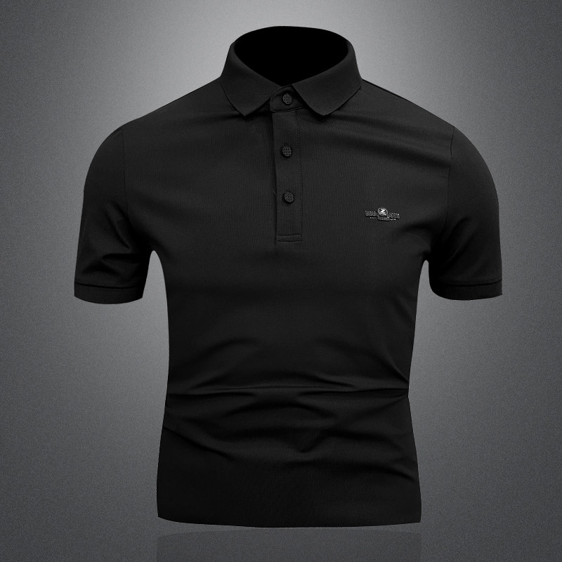 2026新款夏季男士POLO翻领T恤6211P48黑3D图，男装T恤，电商A315