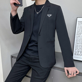 2024年春款男士西装男士休闲西服长期供货K02P155模特图，男装西服，电商A315
