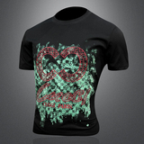 2026新款夏季男士重工艺刺绣T恤A315-XB89P753D图米色，男装T恤，电商A315