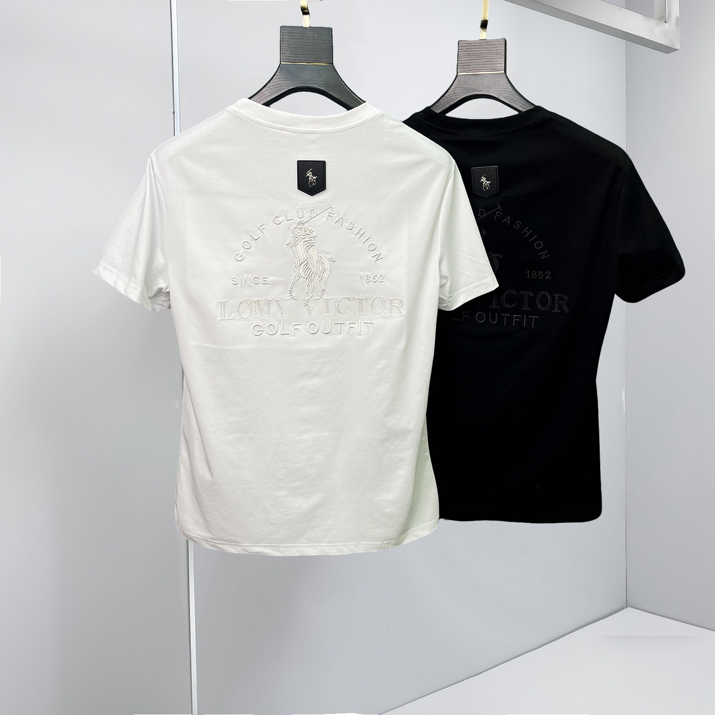 2026新款夏季男士丝光棉刺绣T恤A315-XB10P65黑沙发图，男装T恤，电商A315