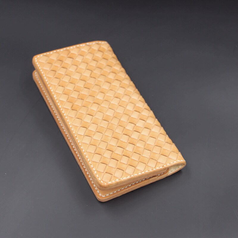 手工皮具 枥木 编织纹 长款 简约 钱包 财布 钱夹 手包 钱包 养牛