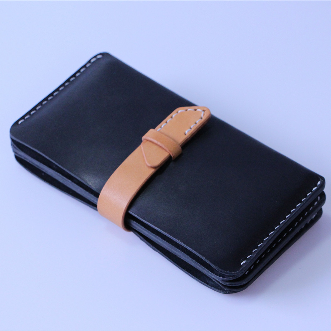 手工制作 头层牛皮 植鞣革头层牛皮 简约 多层抽带手机包卡包钱包