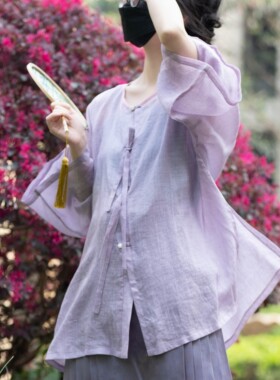 天街客 | 凤翥斋高支苎麻圆领半袖短衫汉服春夏轻盈透气
