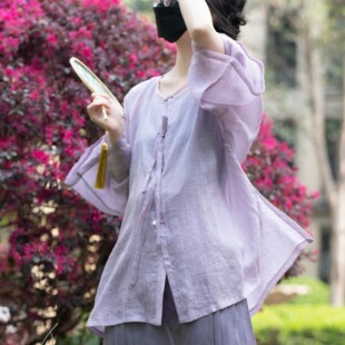 汉服春夏轻盈透气 短衫 天街客 凤翥斋高支苎麻圆领半袖