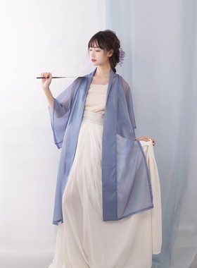 【宋】凤翥斋 君记否 宋一片式半褶裙烫金雪纺银丝奶油白汉服