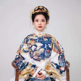 在水一方 | 凤翥斋明制立领对襟袄衫织金妆花白鹭定制马面裙汉服