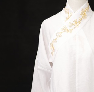 银杏天丝提花交领中衣短衫 平仲 凤翥斋 明制内搭底汉服 现货