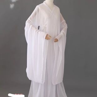明制汉服大袖内衬道袍圆领中衣打底直裰男女白色交领宋制古装