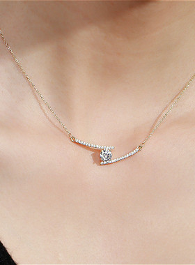 戴拉时尚项链女气质锆石吊坠 新款潮个性颈链 简约高级感锁骨链