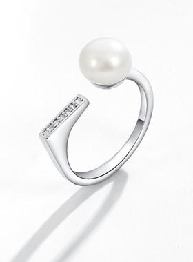 戴拉时尚气质法式淡水珍珠戒指