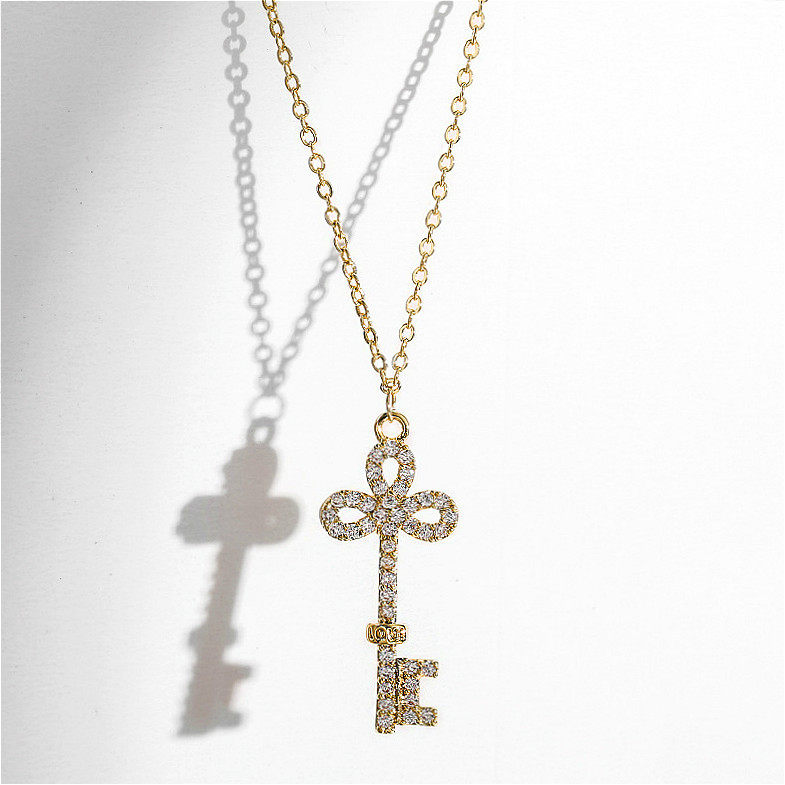 戴拉时尚个性项链女气质钥匙吊坠潮小众设计 简约百搭短款锁骨链