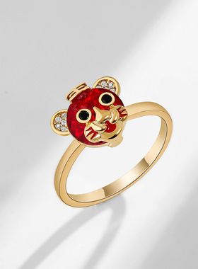 福运平安老虎戒指项链手链耳环