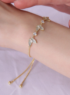 戴拉简约蝴蝶手链女时尚小众设计ins潮森系饰品 高级感闺蜜礼物