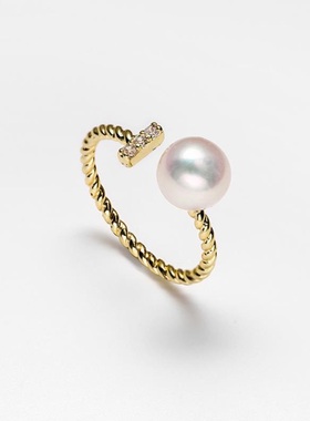 戴拉时尚简约淡水珍珠开口戒指
