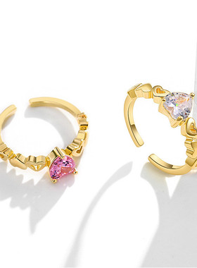 时尚个性风小众设计感爱心戒子