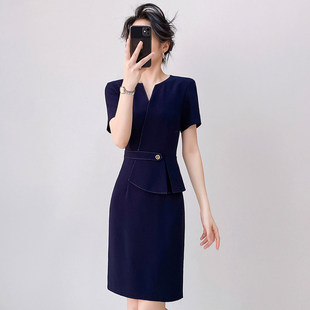 工作服连衣裙女职业装案场客服2026夏季新款气质OL包臀裙连身裙夏