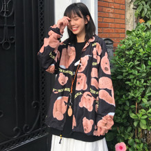 SENCE LA小熊满印教练夹克男女嘻哈宽松工装 情侣外套 WHOOP SHOP