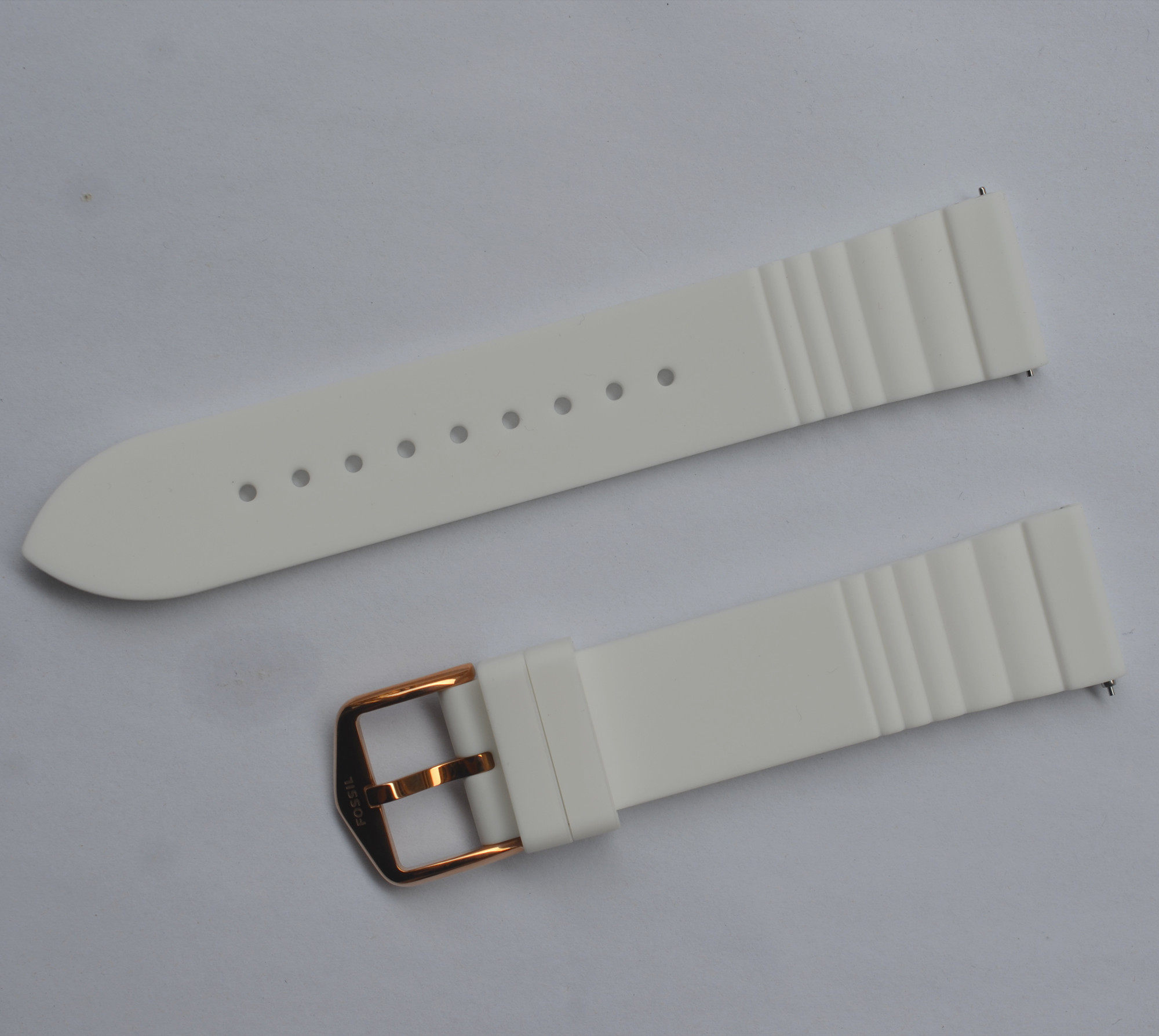 Fossil化石男装女士硅胶表带快拆白色硅胶柔软表带宽20MM